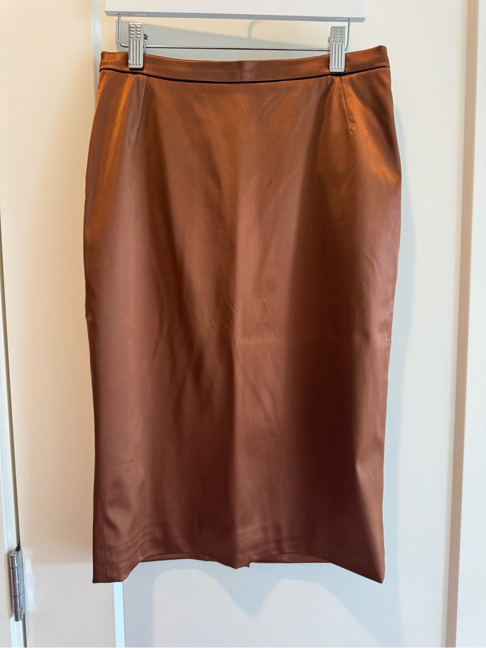 Dolce & Gabbana Copper-Brown Satin Pencil Skirt